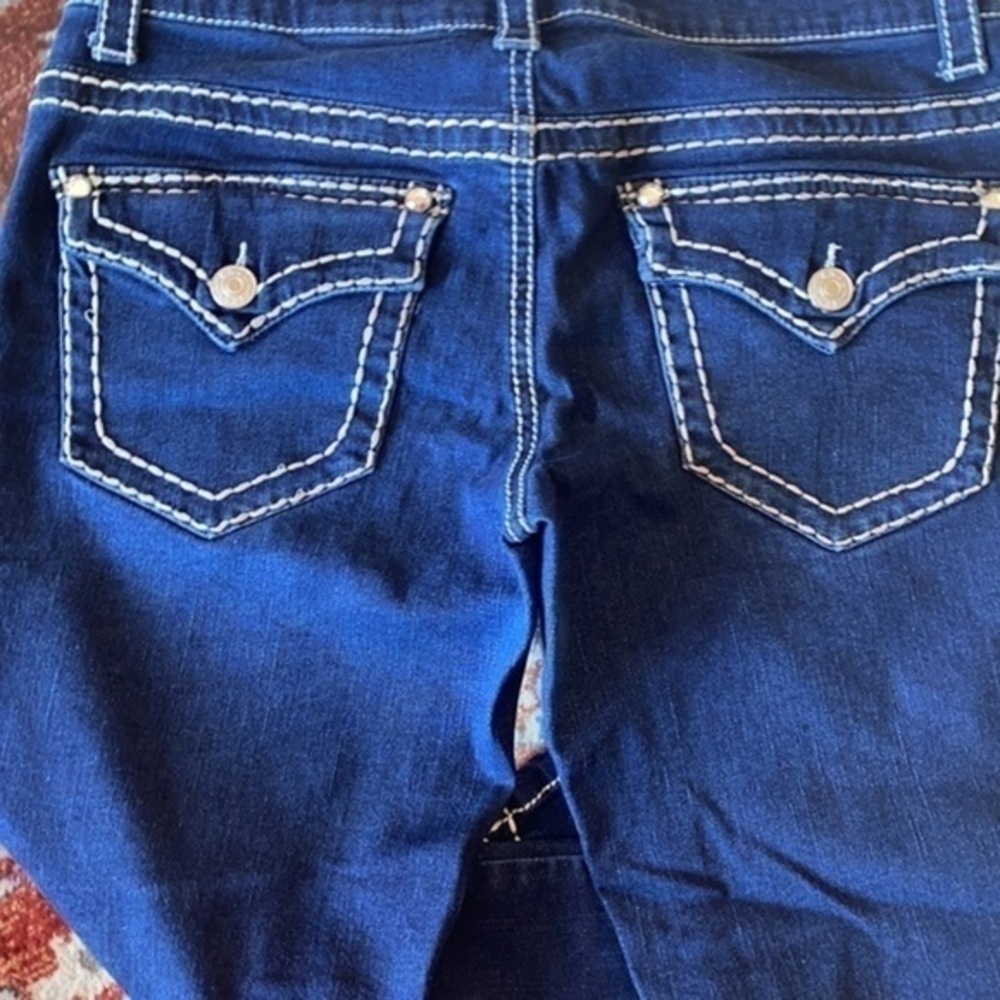 KNOX ROSE Beautiful low cut jeans, crop skinny pants, with rhinestones , size 8 - Picture 6 of 8